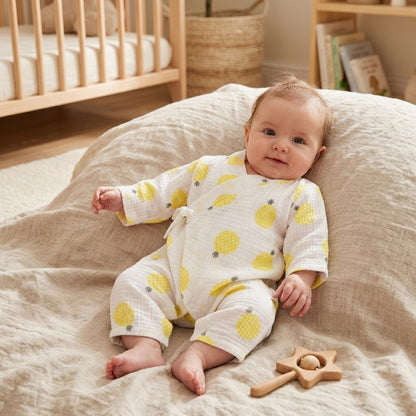 Barboteuse Kimono Bébé en Gaze de Coton