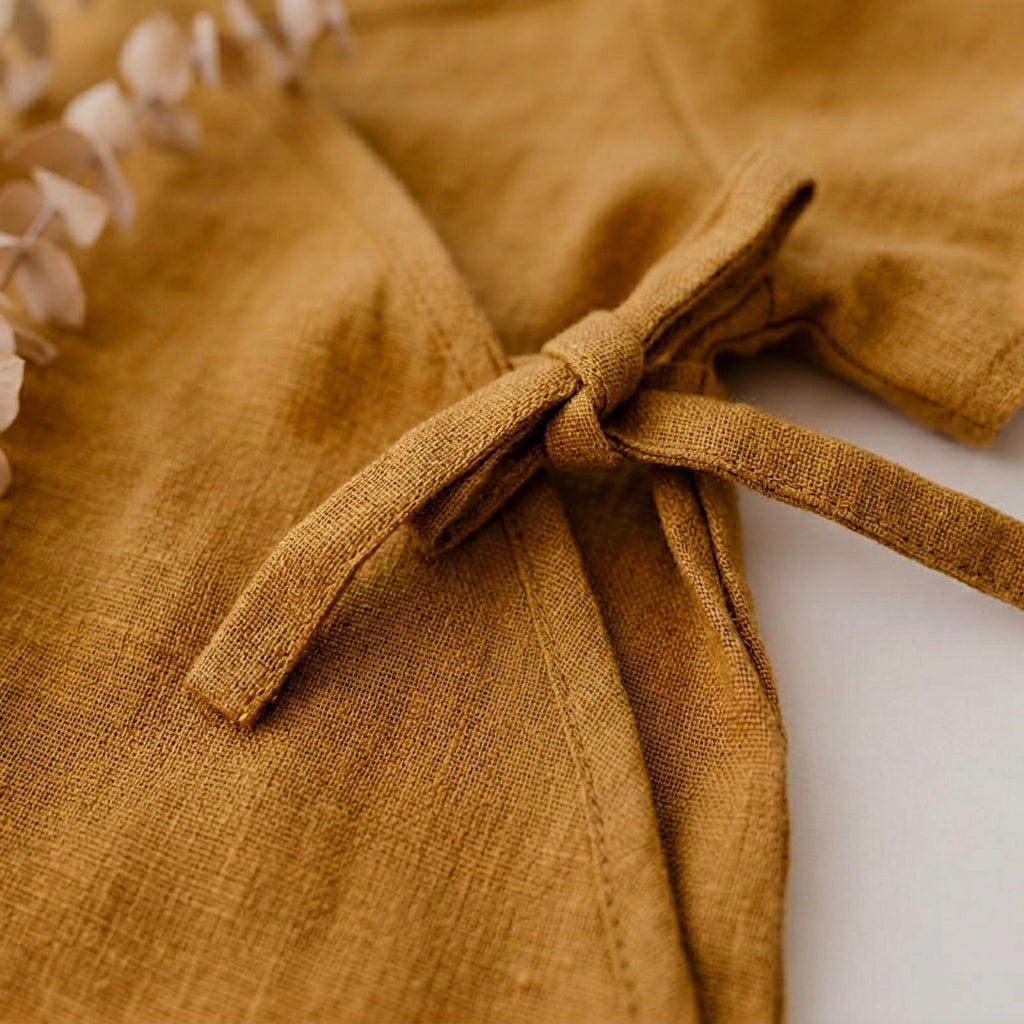 Barboteuse Été Bébé Kimono en Lin