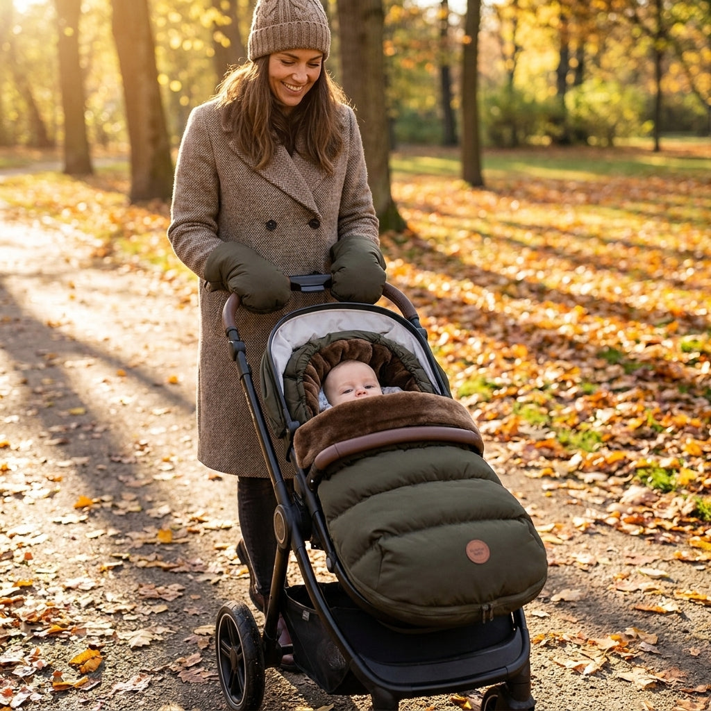 Chancelière Poussette Bébé Hiver 6-36 Mois + Moufles Parent