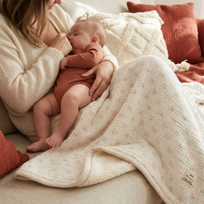 Couverture Bébé Gaze de Coton Réversible Polaire - 90x130cm