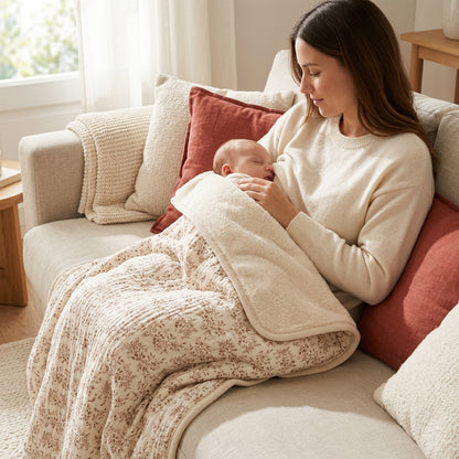 Couverture Bébé Gaze de Coton Réversible Polaire - 90x130cm