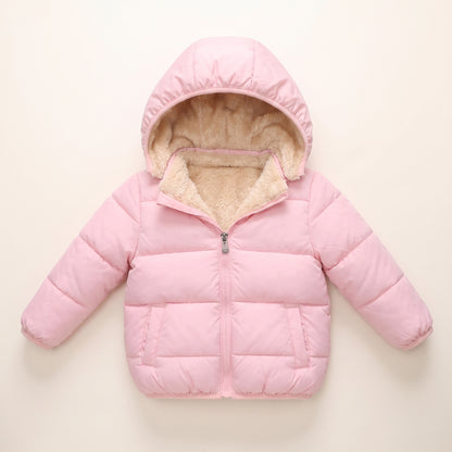 Doudoune Bébé et Enfant à Capuche Doublée Effet Agneau – 18 mois-6 ans