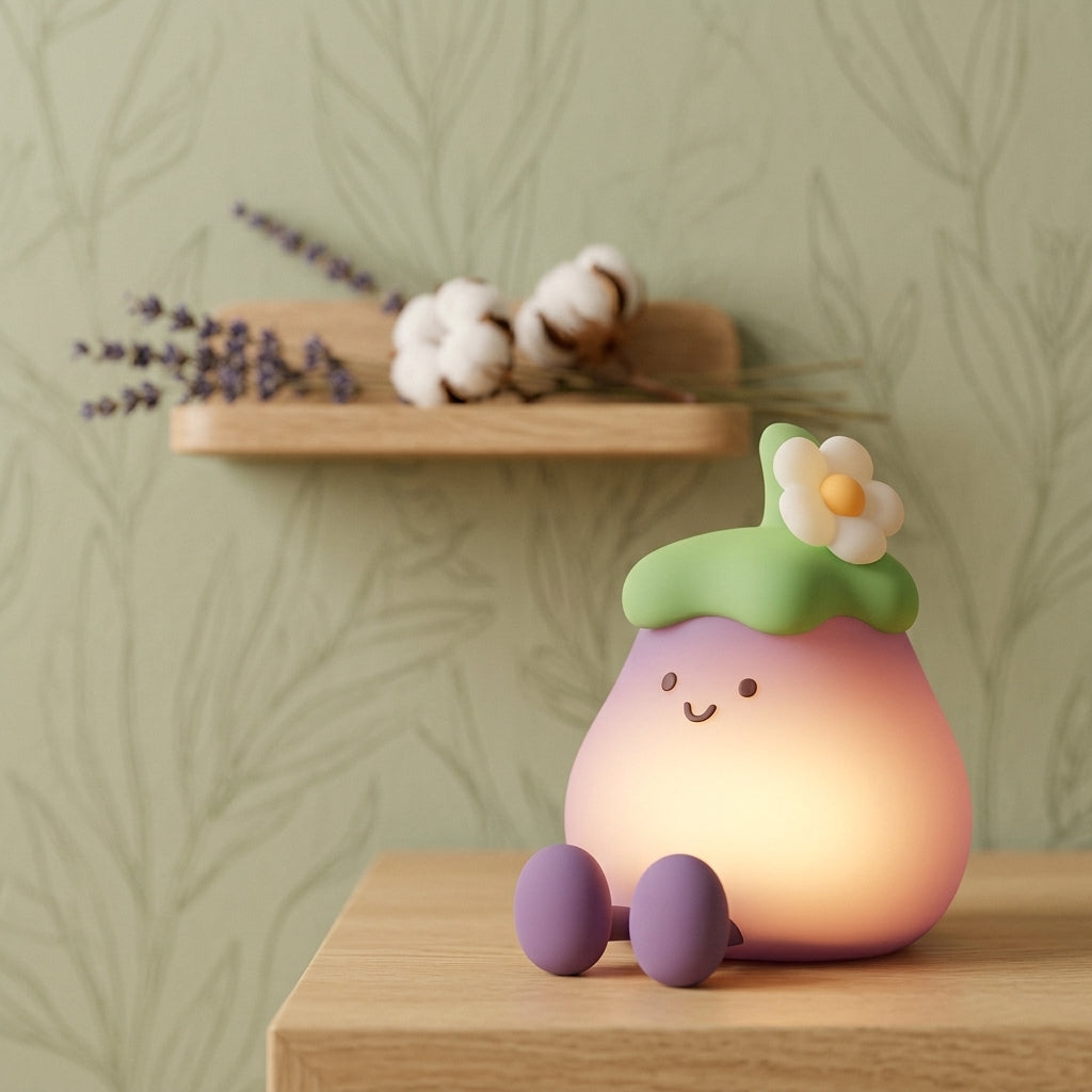 Veilleuse Lily l’Aubergine rechargeable