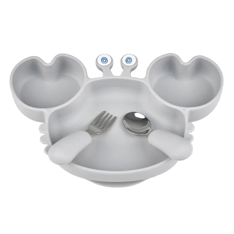 Assiette Ventouse avec Compartiments et Couverts - P&