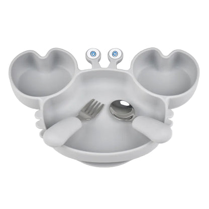 Assiette Ventouse avec Compartiments et Couverts - P&