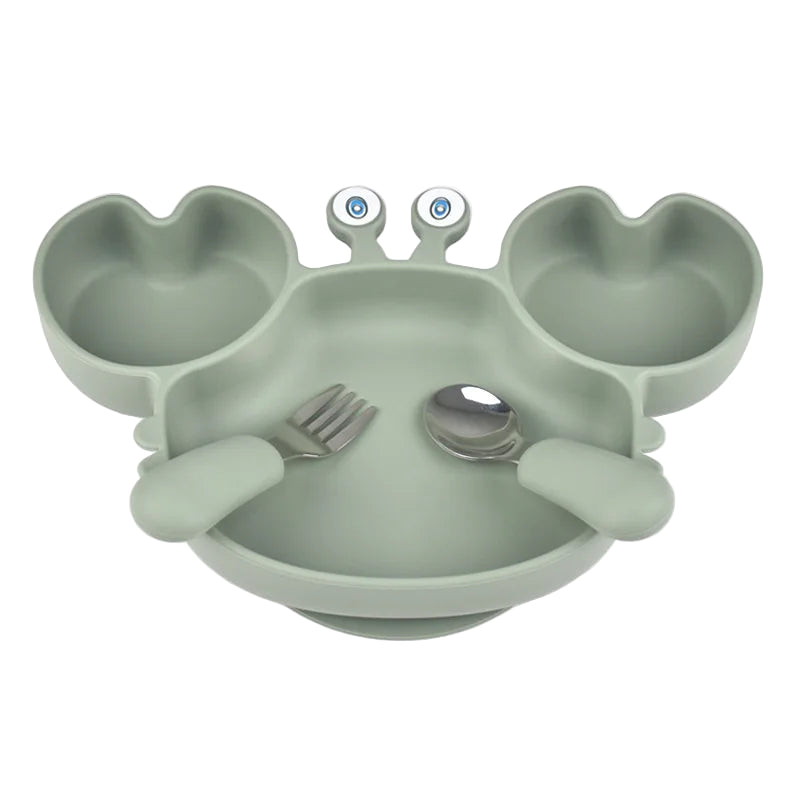 Assiette Ventouse avec Compartiments et Couverts - P&