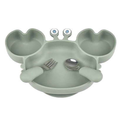Assiette Ventouse avec Compartiments et Couverts - P&