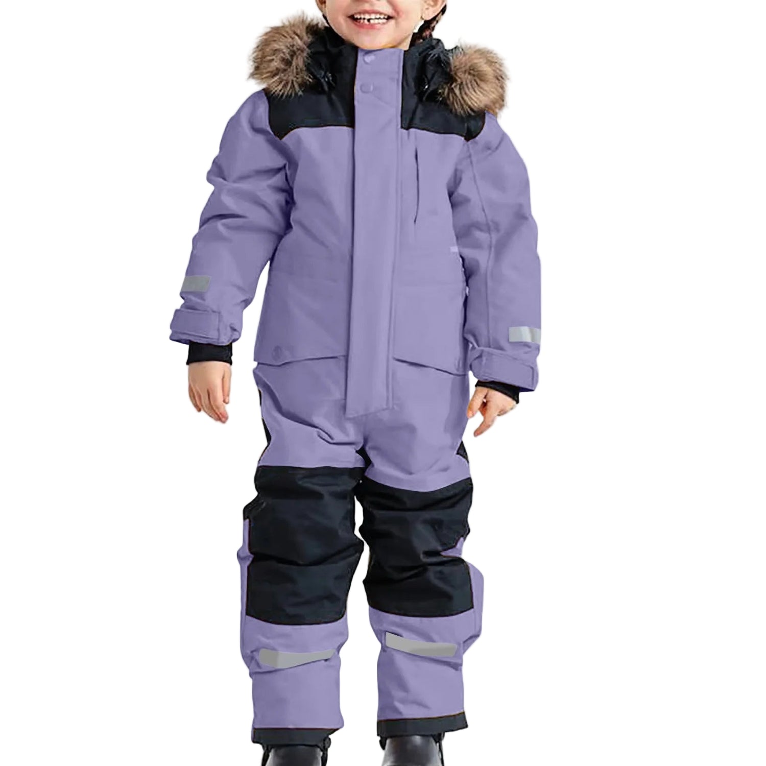 Combinaison de Ski Enfant avec Capuche Fourrure - Snowboo