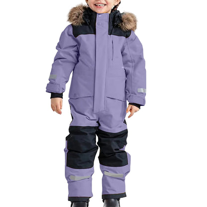 Combinaison de Ski Enfant avec Capuche Fourrure - Snowboo
