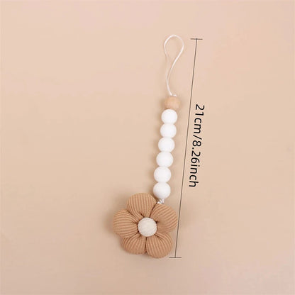 Attache Tétine Silicone - Fleur Tissu