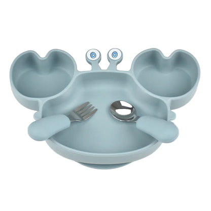 Assiette Ventouse avec Compartiments et Couverts - P&