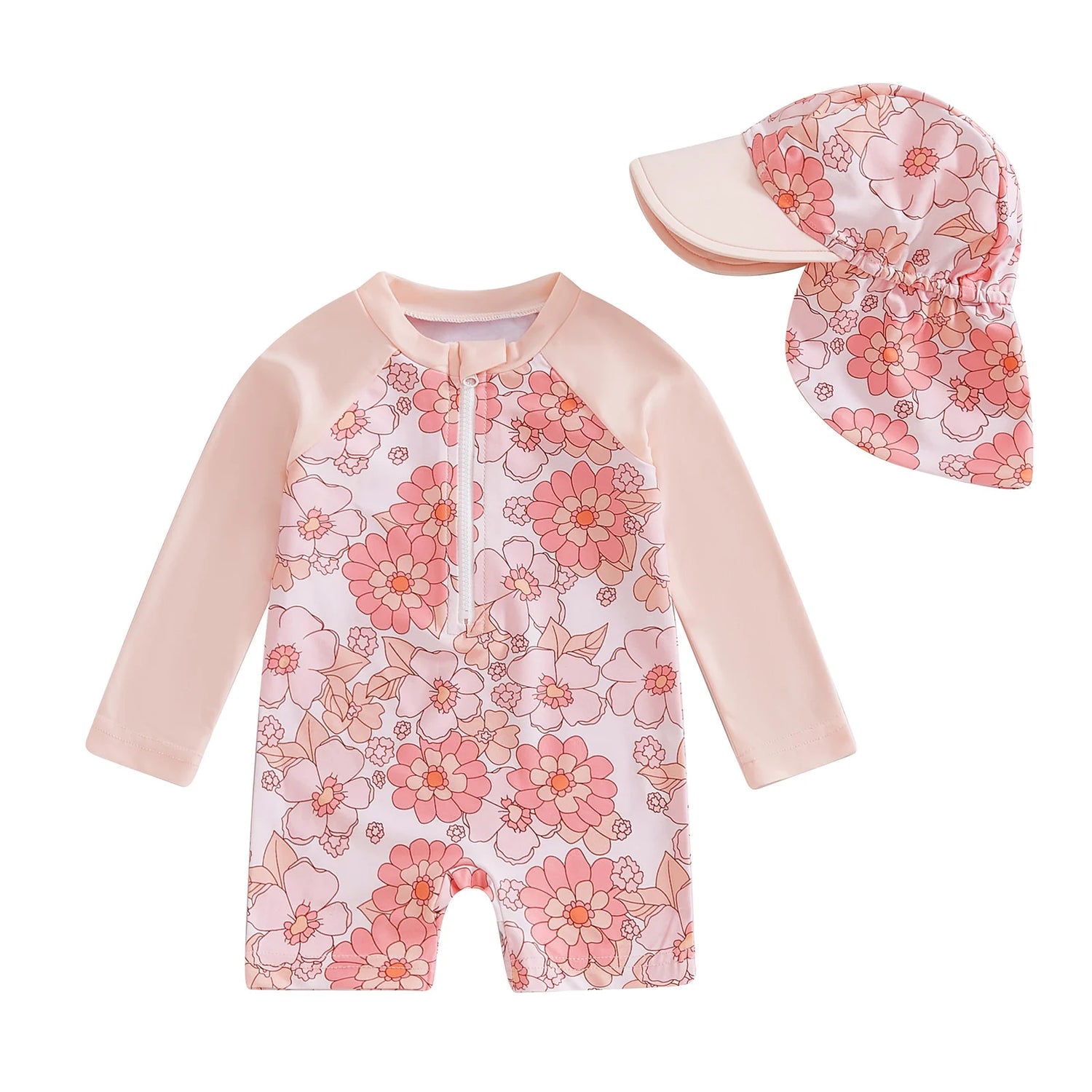 Maillot de Bain Bébé Fille avec Casquette - Lindsay