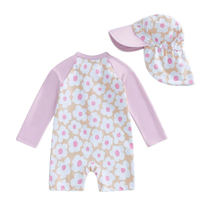Maillot de Bain Bébé Fille avec Casquette - Lindsay