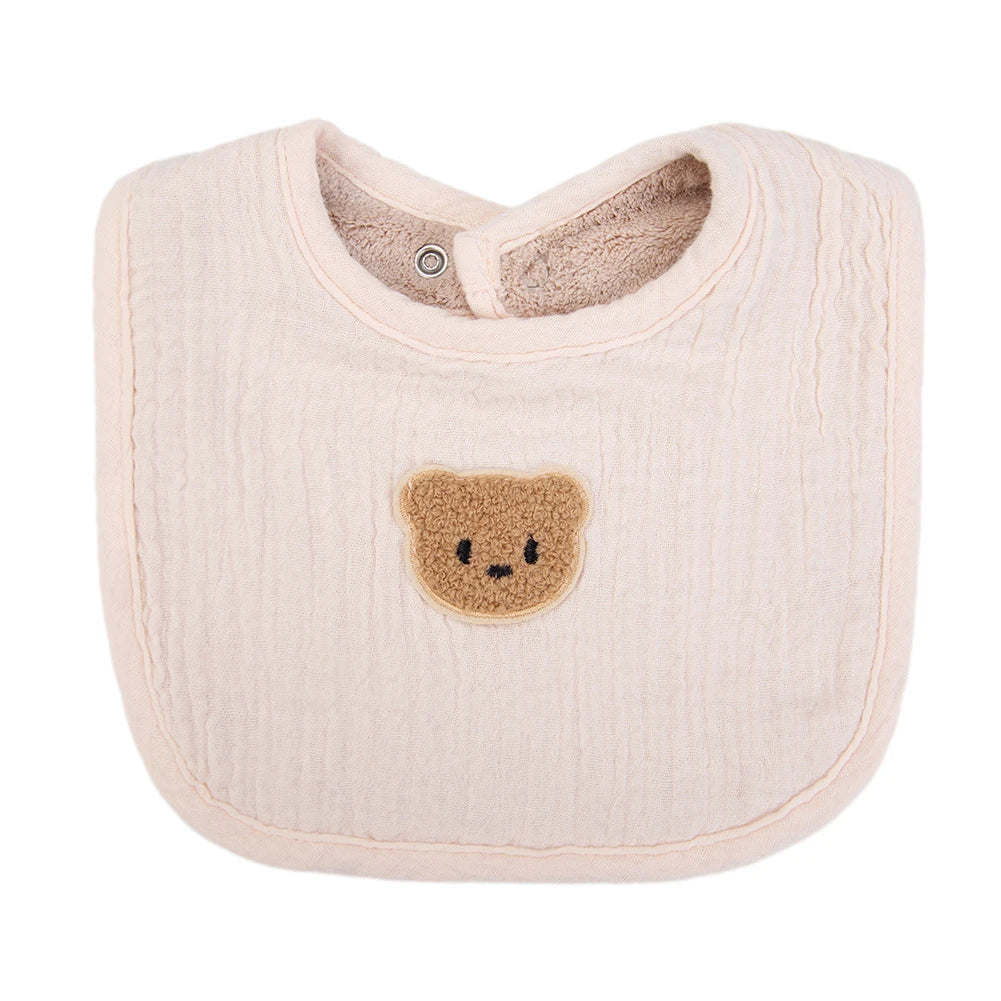 Bavoir Bébé Double Face Gaze de Coton &amp; Éponge