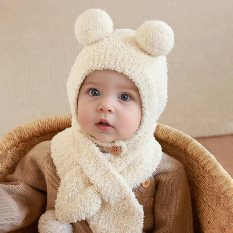 Bonnet Bébé avec Écharpe Intégrée