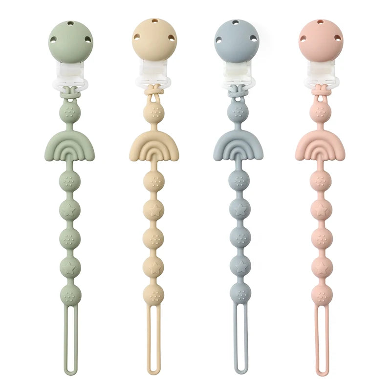 Attache Tétine Silicone - Arc-en-ciel