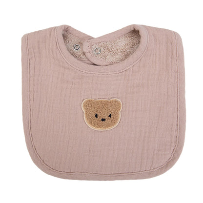 Bavoir Bébé Double Face Gaze de Coton &amp; Éponge