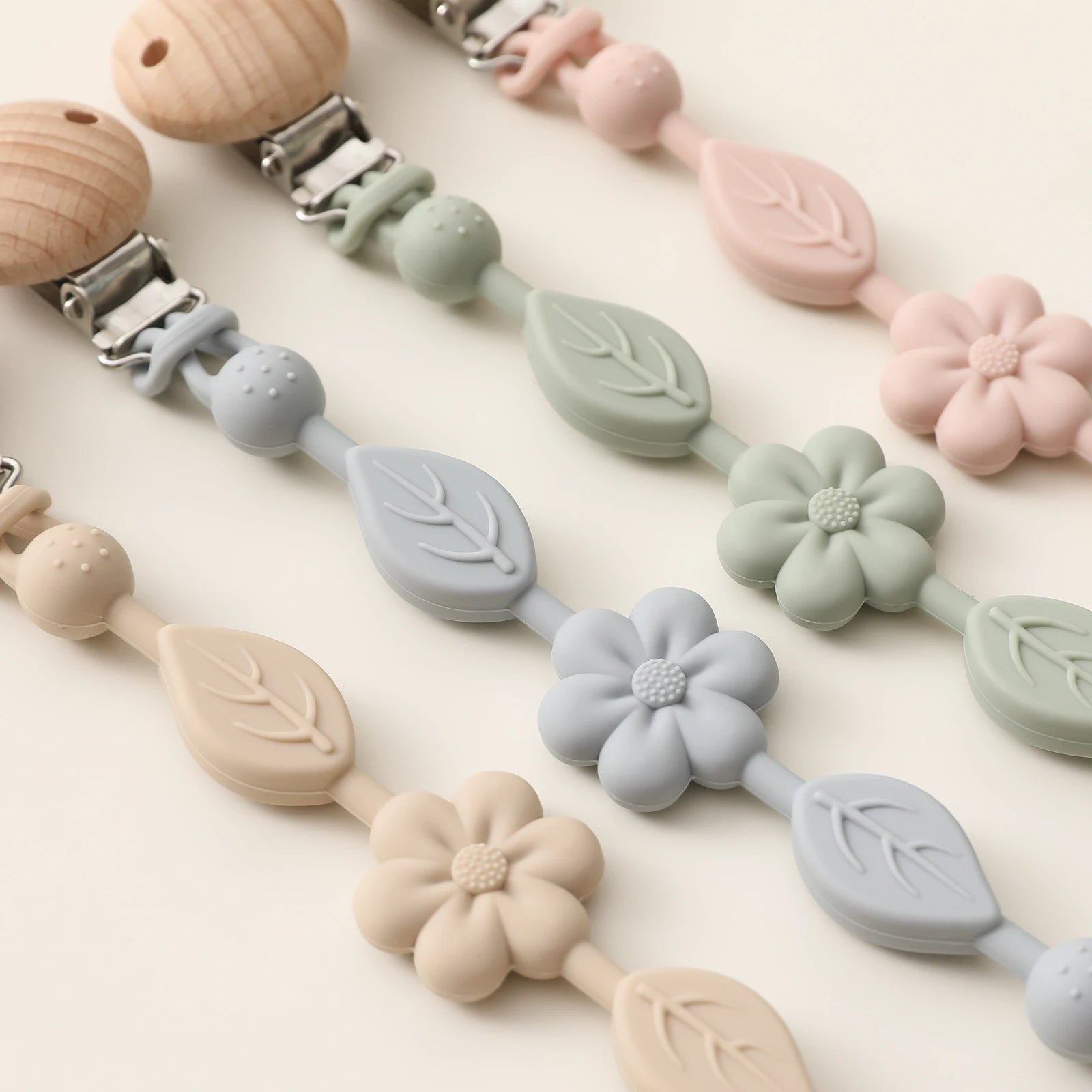Attache Tétine Silicone - Fleur