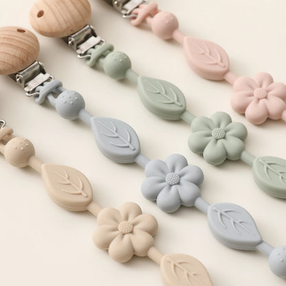 Attache Tétine Silicone - Fleur