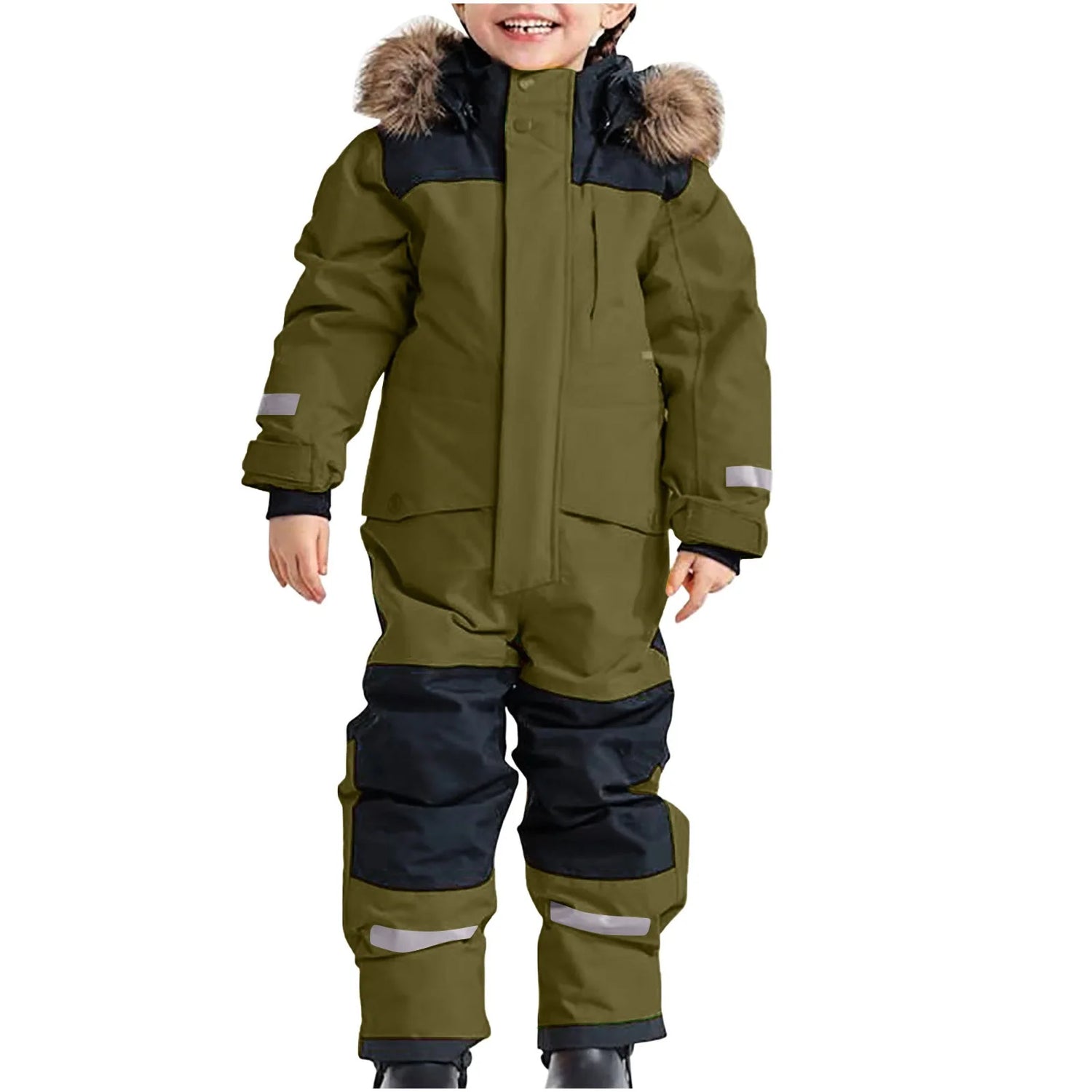 Combinaison de Ski Enfant avec Capuche Fourrure - Snowboo