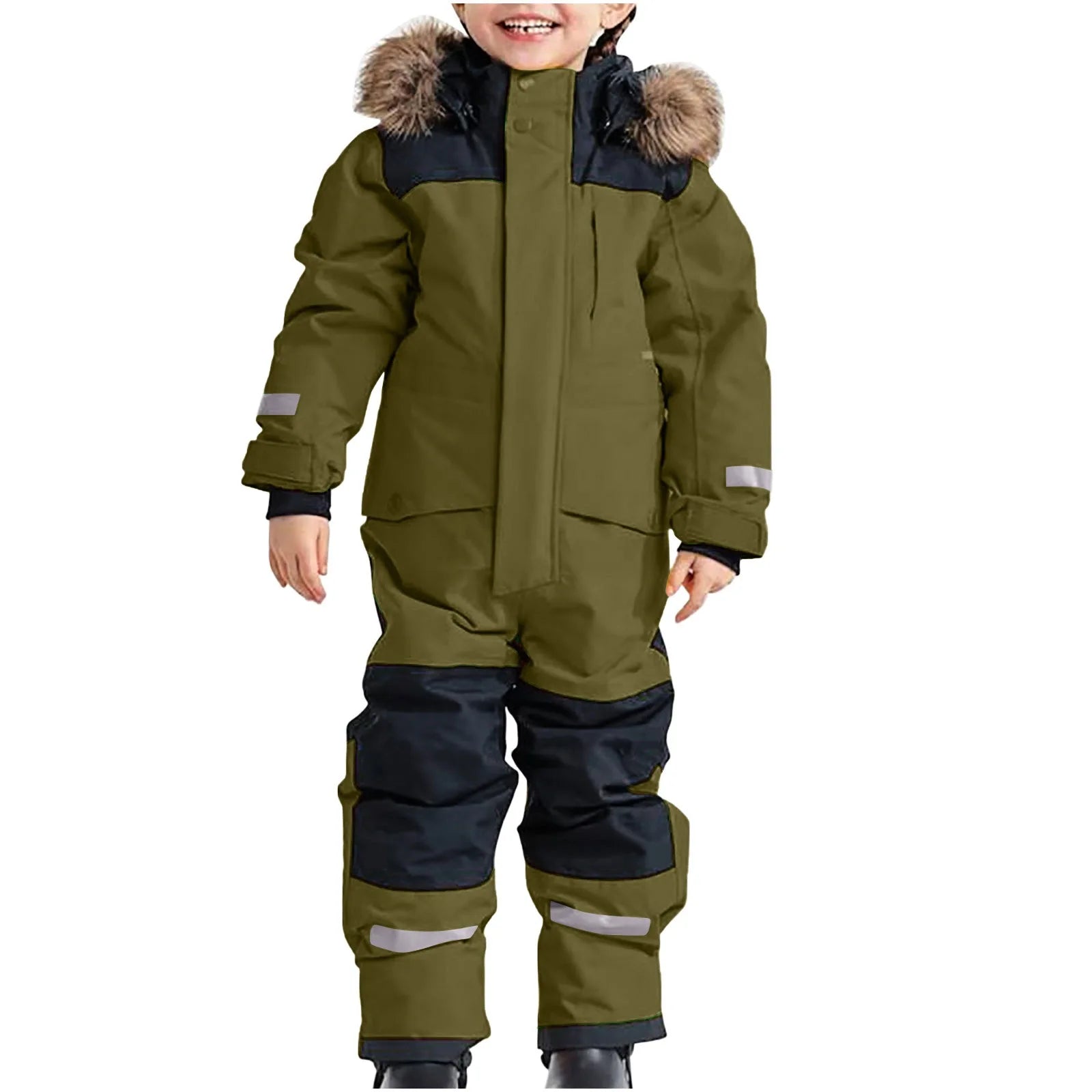 Combinaison de Ski Enfant avec Capuche Fourrure - Snowboo