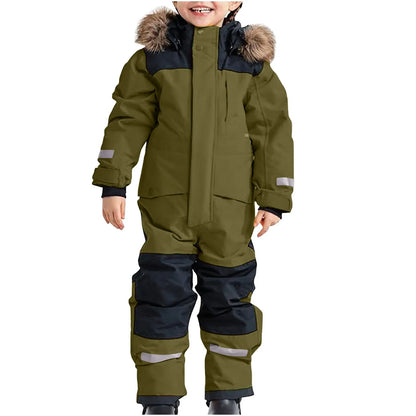 Combinaison de Ski Enfant avec Capuche Fourrure - Snowboo