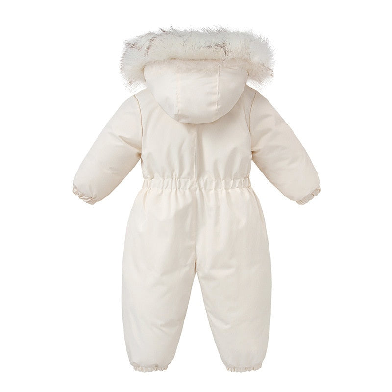 Combinaison D'hiver Enfant Salopette Ski - Blanc Brillant - Taille 3-4 Ans - Rembourrée Coton/nylon - Pour Temps Froid