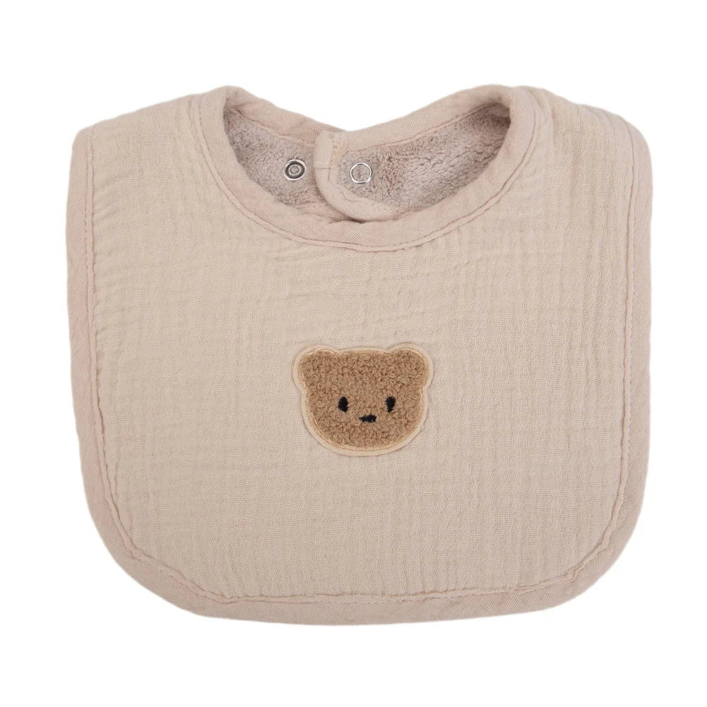 Bavoir Bébé Double Face Gaze de Coton &amp; Éponge
