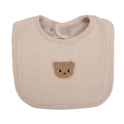 Bavoir Bébé Double Face Gaze de Coton &amp; Éponge