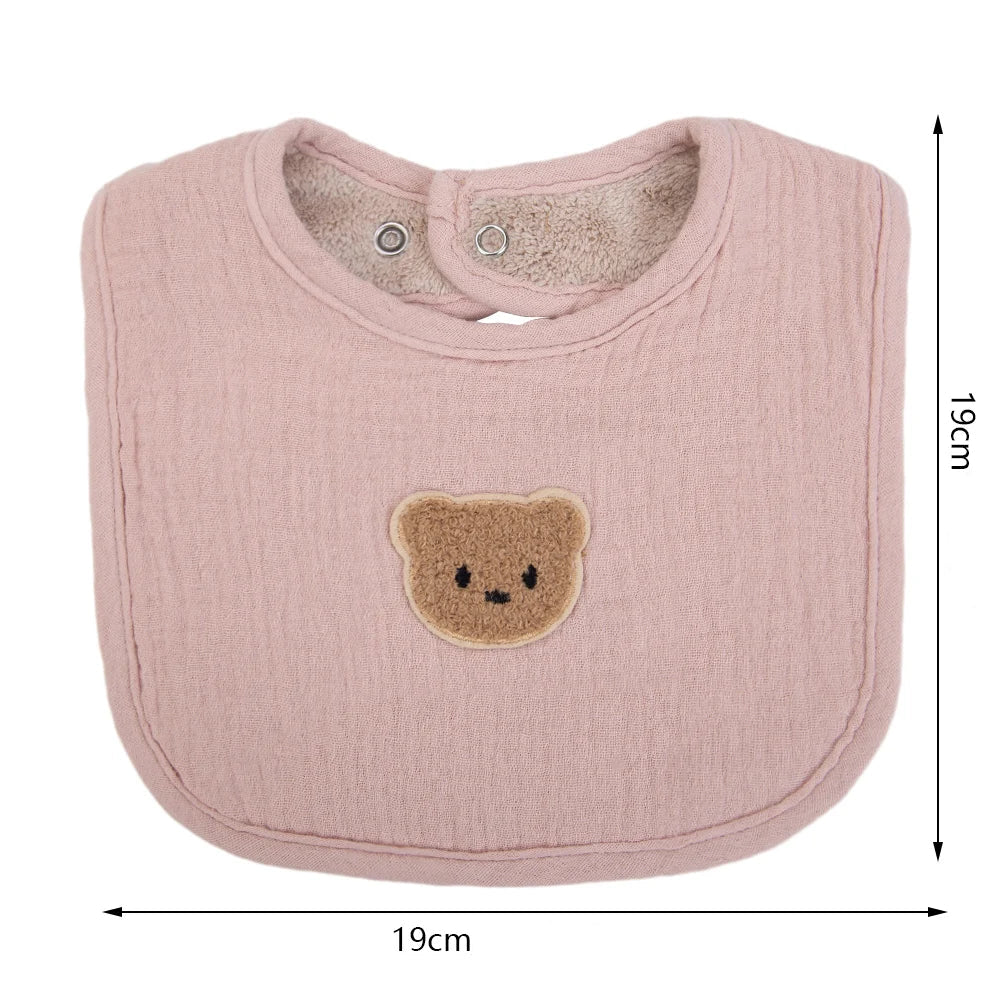 Bavoir Bébé Double Face Gaze de Coton &amp; Éponge