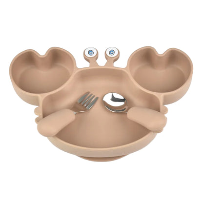 Assiette Ventouse avec Compartiments et Couverts - P&