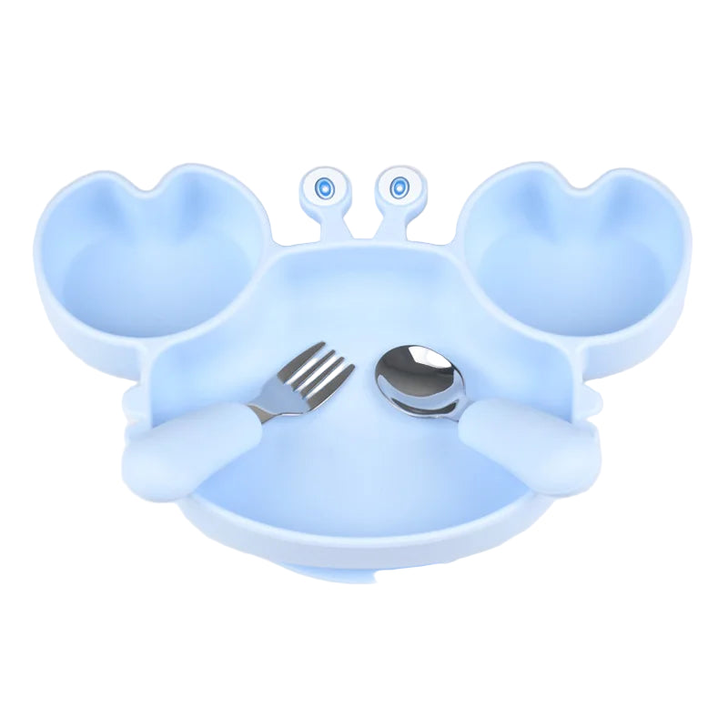 Assiette Ventouse avec Compartiments et Couverts - P&