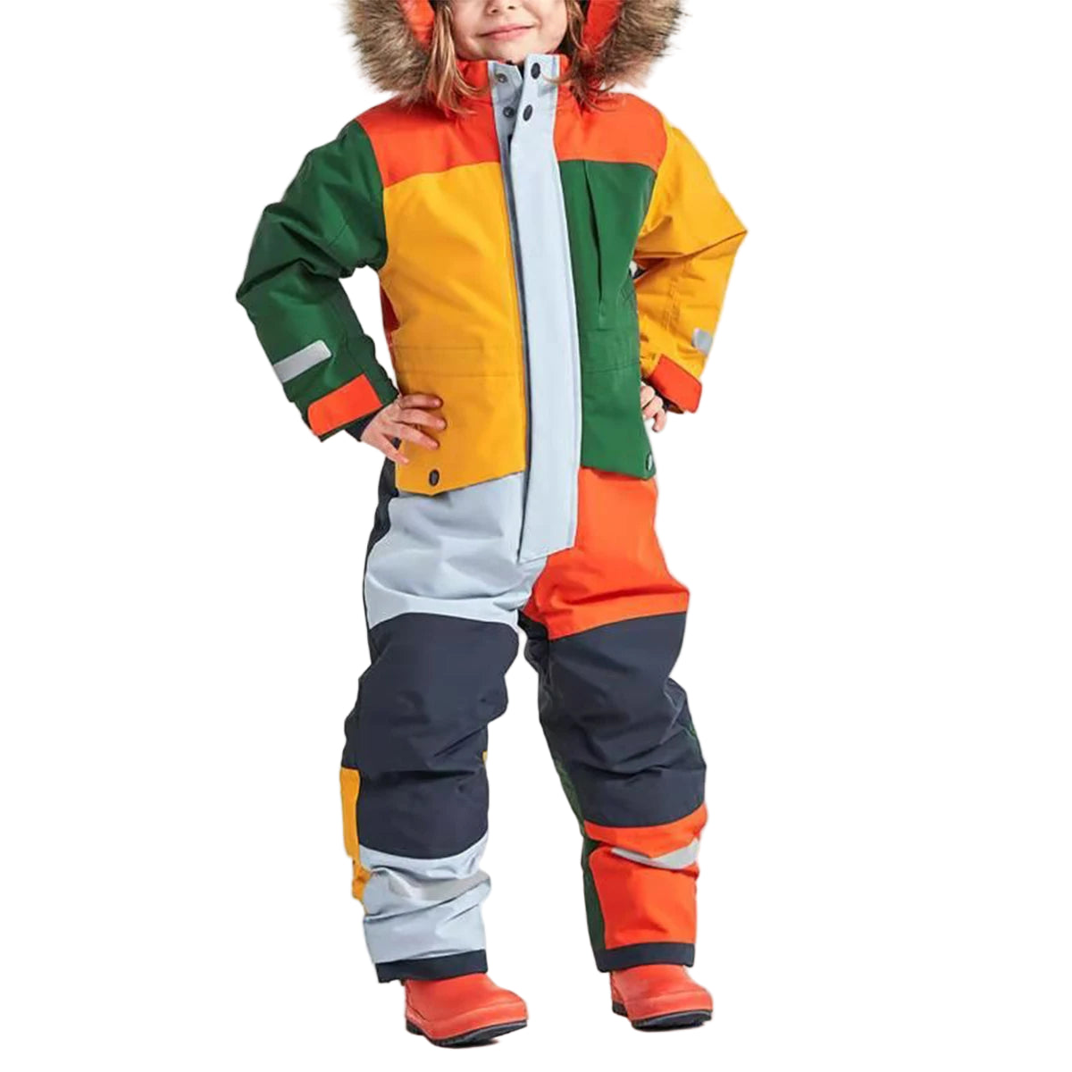 Combinaison de Ski Enfant avec Capuche Fourrure - Snowboo