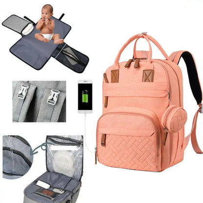 Sac à dos à langer bébé grande capacité USB - Porto Rico™