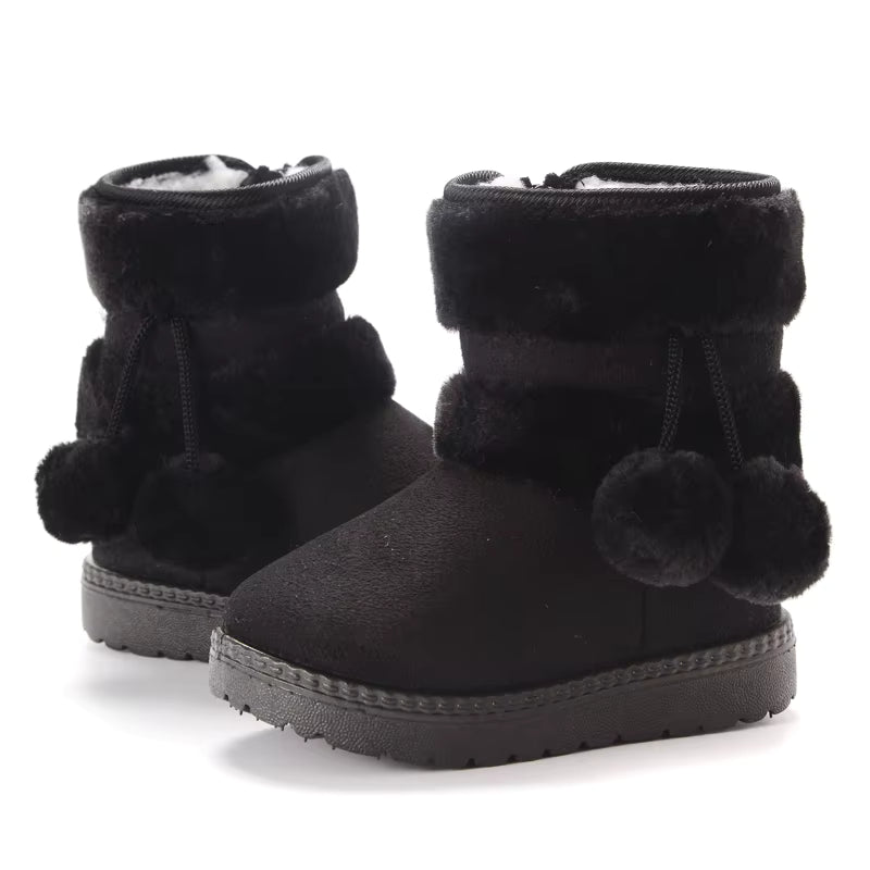 Bottes de Neige Bébé Fourrées avec Pompons