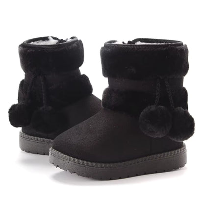Bottes de Neige Bébé Fourrées avec Pompons