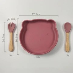 Coffret repas bébé ours assiette ventouse, photo 11