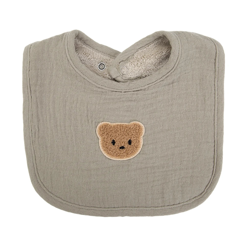 Bavoir Bébé Double Face Gaze de Coton &amp; Éponge