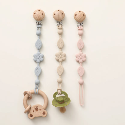 Attache Tétine Silicone - Fleur