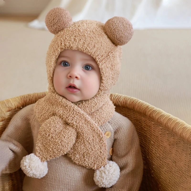 Bonnet Bébé avec Écharpe Intégrée