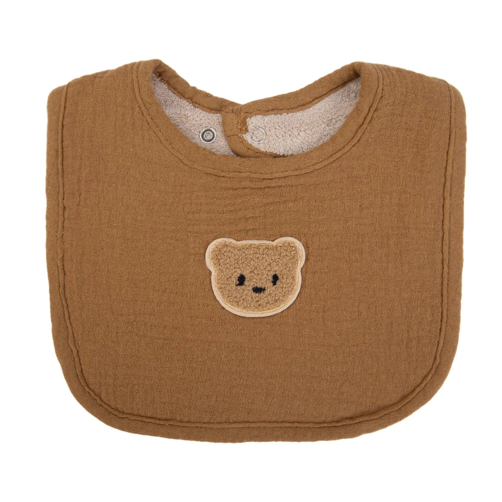 Bavoir Bébé Double Face Gaze de Coton &amp; Éponge