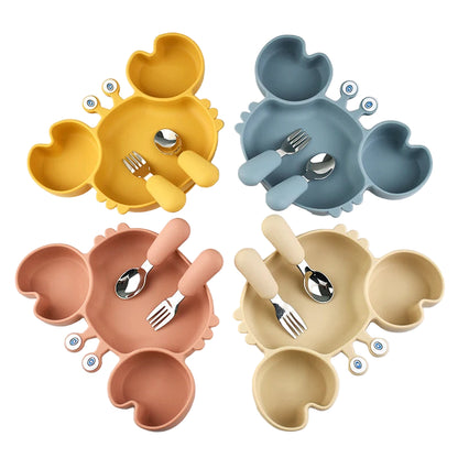 Assiette Ventouse avec Compartiments et Couverts - P&