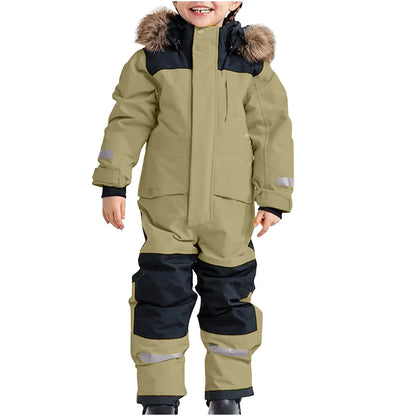 Combinaison de Ski Enfant avec Capuche Fourrure - Snowboo
