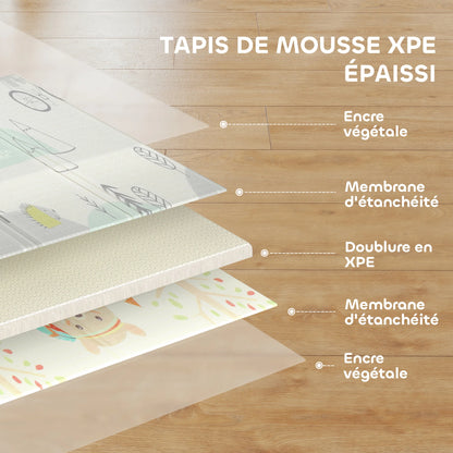 Grand Tapis de jeu pour bébé pliable et réversible
