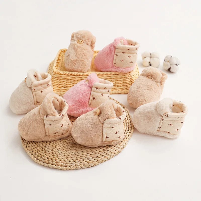 Chaussons fourrés pour bébé réversible