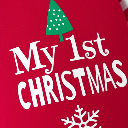 Imprimé sapin et « My 1st Christmas » de la combinaison bébé premier Noël rouge