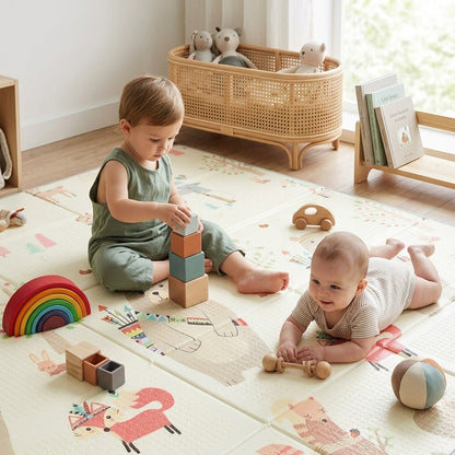 Grand Tapis de jeu pour bébé pliable et réversible