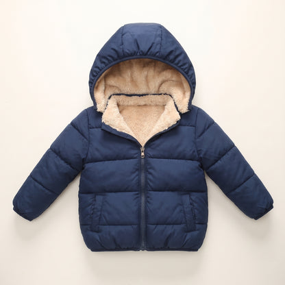 Doudoune Bébé et Enfant à Capuche Doublée Effet Agneau – 18 mois-6 ans